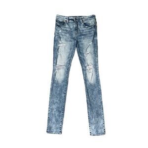 American Eagle AE x Young Money 31 x 32 Stacked Skinny Light Ripped Denim Jeans